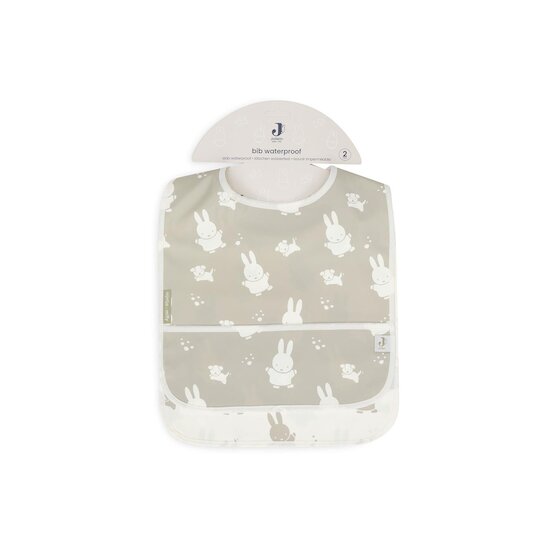 Jollein Lot de 2 Bavoirs imperméable Miffy Olive Green  Jollein Lot de 2 Bavoirs imperméable Miffy Olive Green