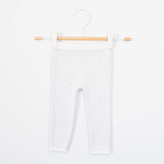 La Manufacture de layette Pantalon Plumetis Écru/Gris Prématuré