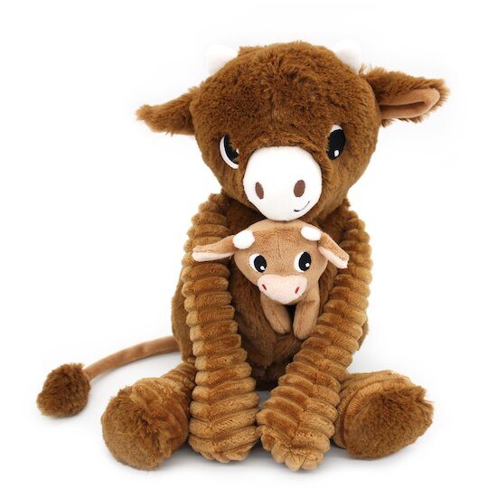 Les Déglingos Peluche Ptipotos Vache Maman/Bebe Cassonade  Les Déglingos Peluche Ptipotos Vache Maman/Bebe Cassonade