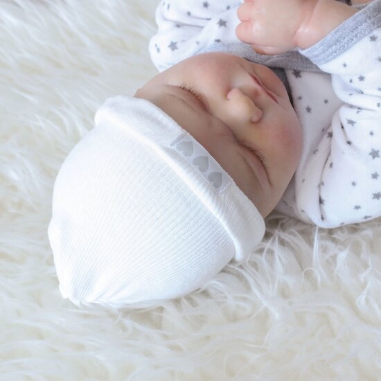 Lot bonnet naissance et moufles bébé en coton biologique variante 2