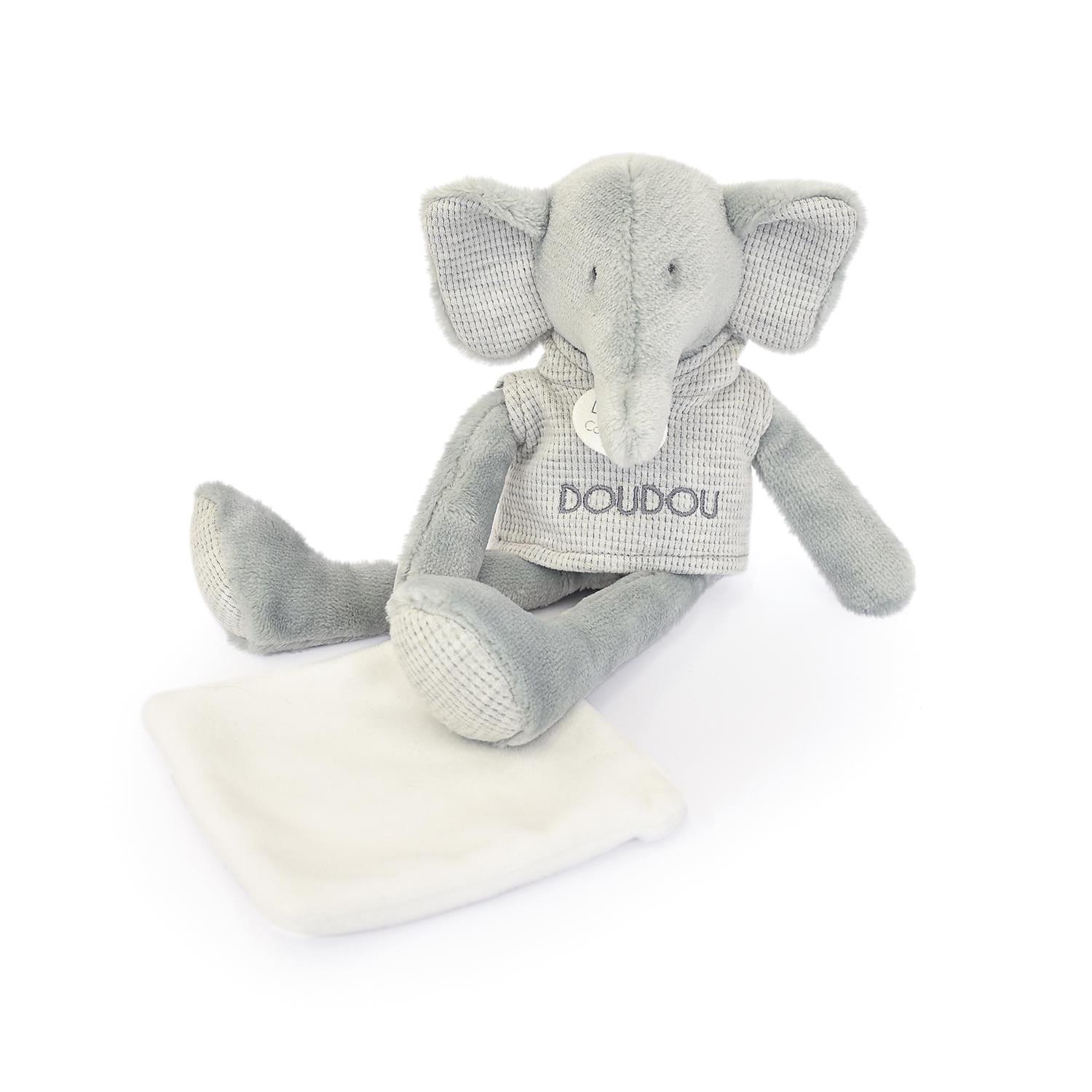Doudou & Compagnie - Peluche Sweety élephant GRIS Doudou & Compagnie