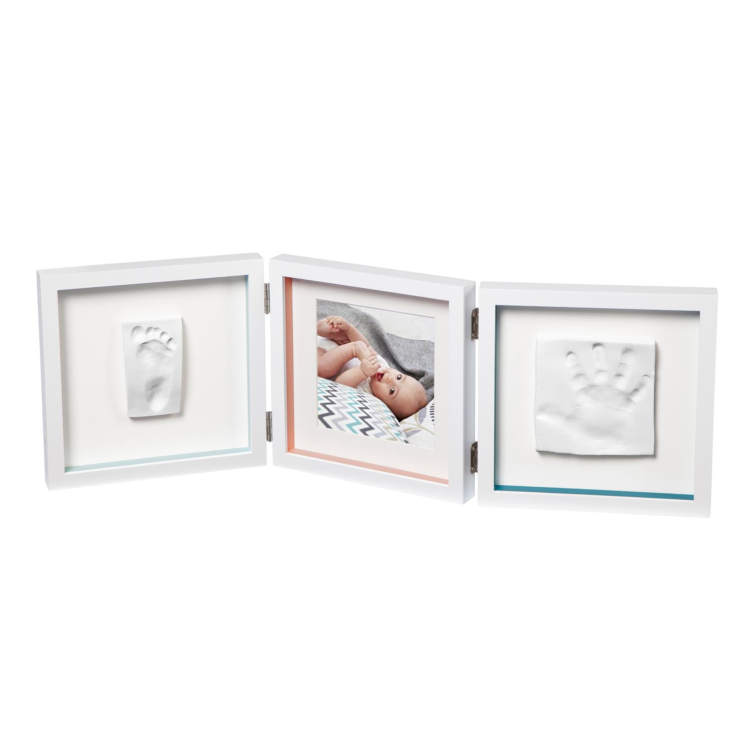 BABY ART - Cadre 3 parties 2 empreintes BLANC Baby Art