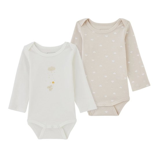 P’tit bisou Lot 2 bodies m longues Écru 