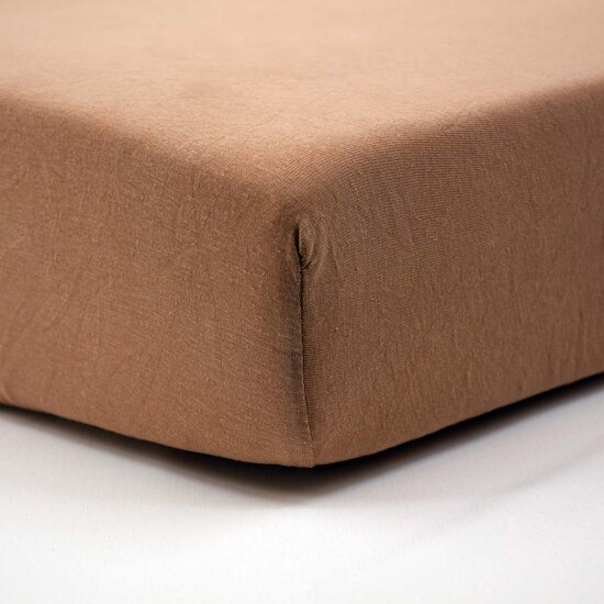 BabyCalin Lot de 2 Draps Housse Jersey  Maisons/pécan 