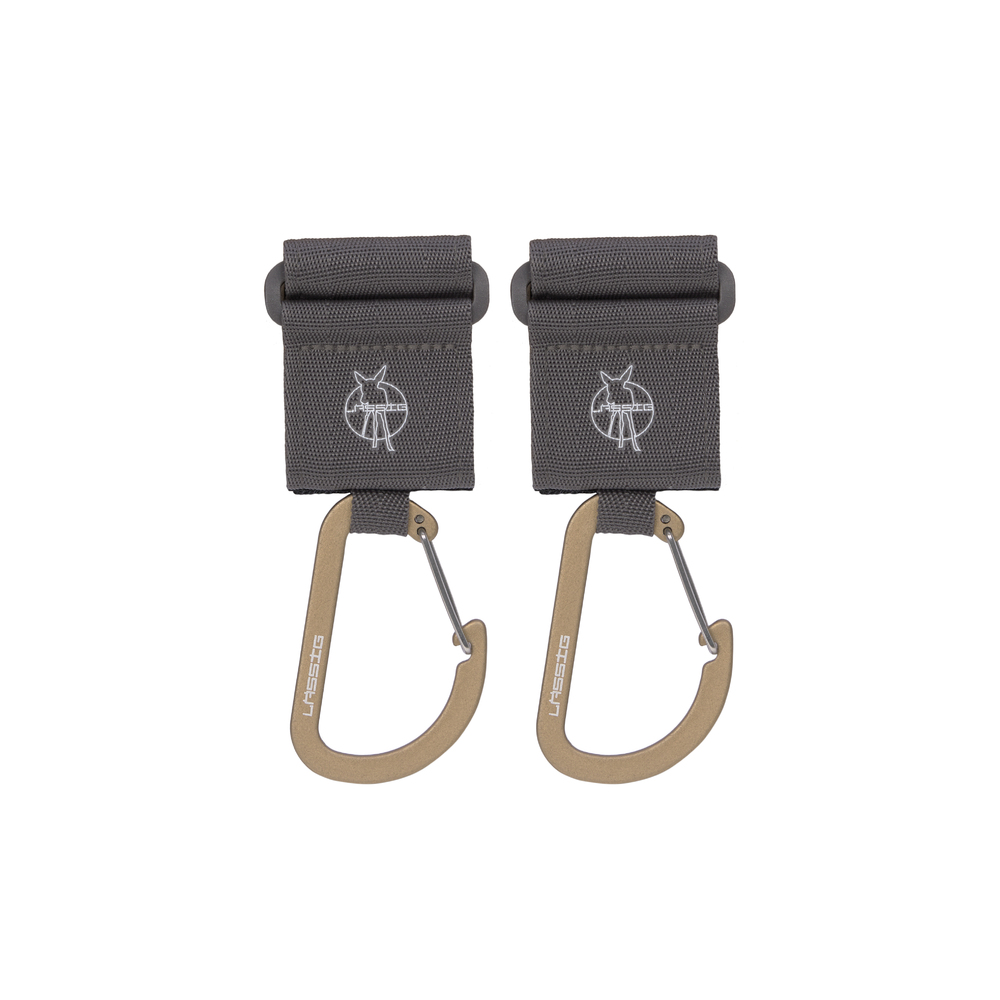 Lässig - 2 attaches poussette avec mousqueton GRIS Lässig