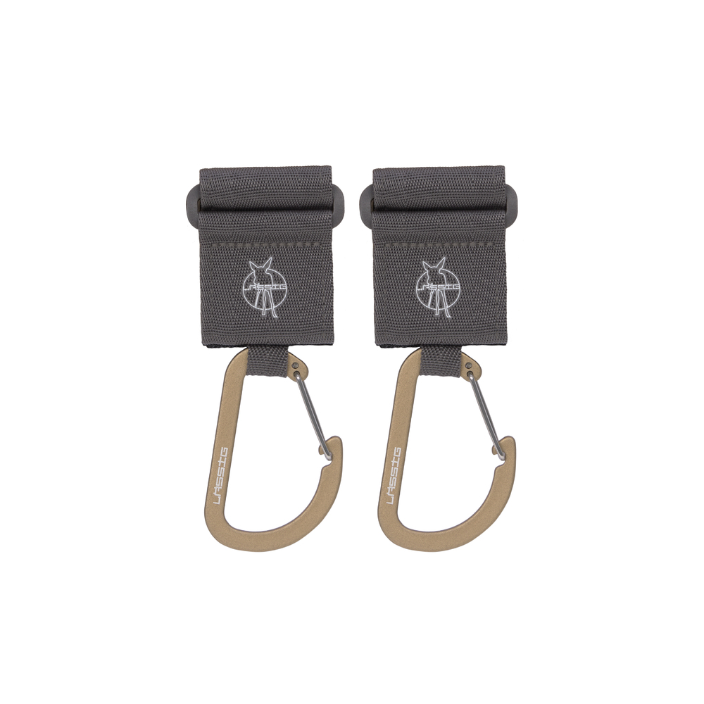 Lot de 2 attaches poussette avec mousqueton GRIS Lässig