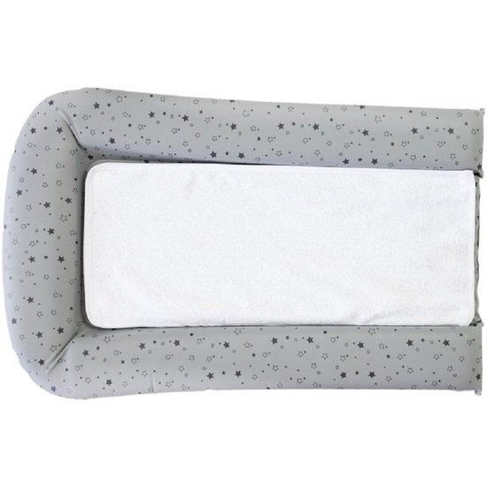 Domiva Matelas à langer PVC + 2 éponges amovibles Gris Impr Etoiles 42x70 cm