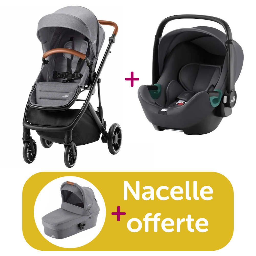 Pack poussette trio Strider M + coque Baby safe iSense FR = nacelle offerte Britax Römer