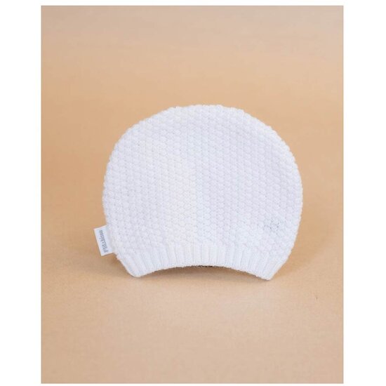 P’tit bisou Bonnet Nid d'Abeille Blanc 0-1 mois