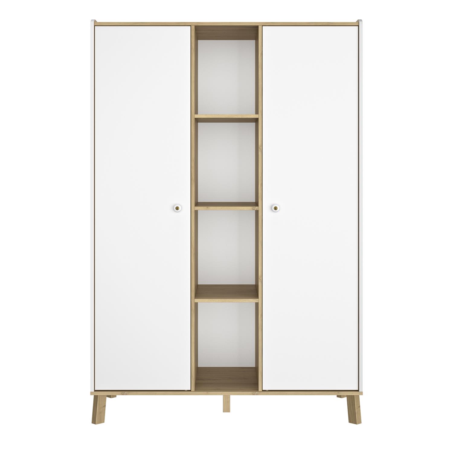 Armoire 2 portes 4 niches Alba BLANC Bébé Lune