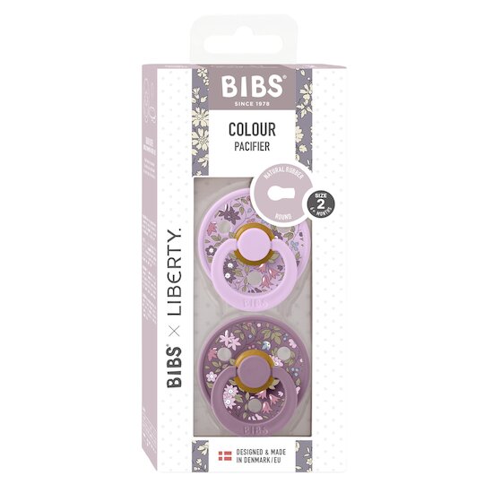 BIBS BIBS x Liberty Tétine Colour 2 Pack Caoutchouc naturel Violet Sky/Mauve 