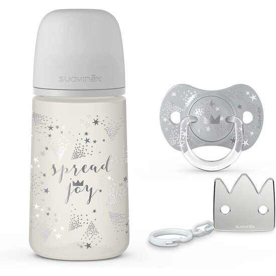 Suavinex Coffret cadeau spread joy argenté 270 ml