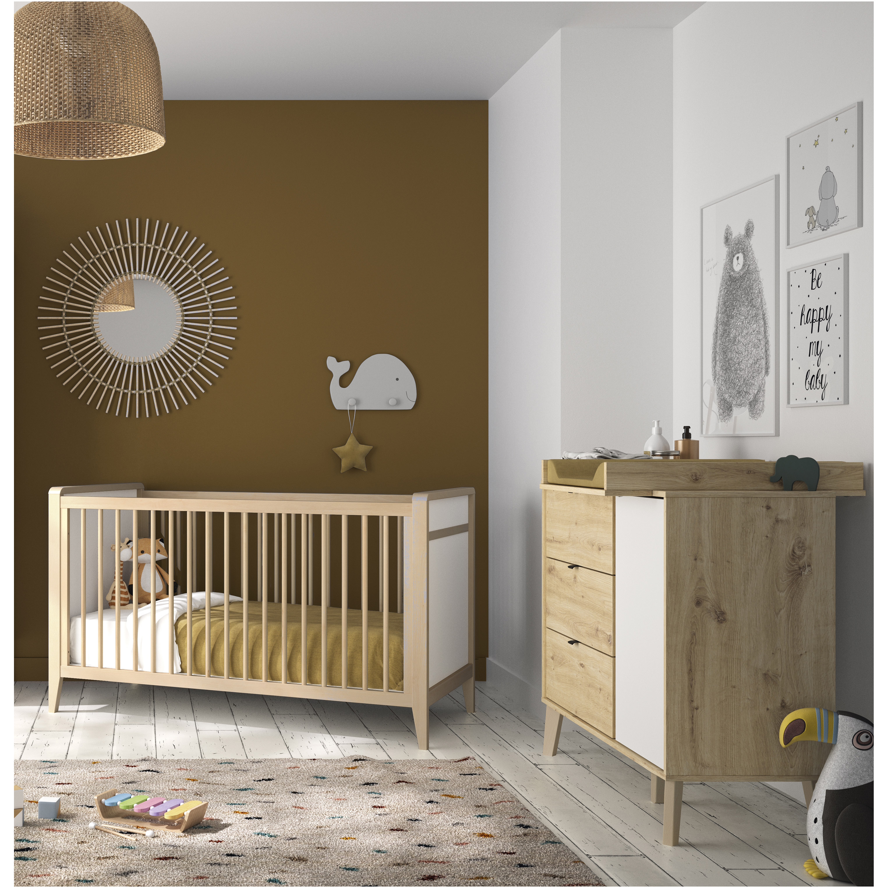 Lit 70x140 Commode Lison Chambre De Bebe Lune Lit 70x140 Commode Lison Chambre De Bebe Lune