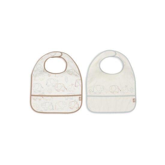 Jollein Lot de 2 Bavoirs imperméable Elephant Tales Multicolore 