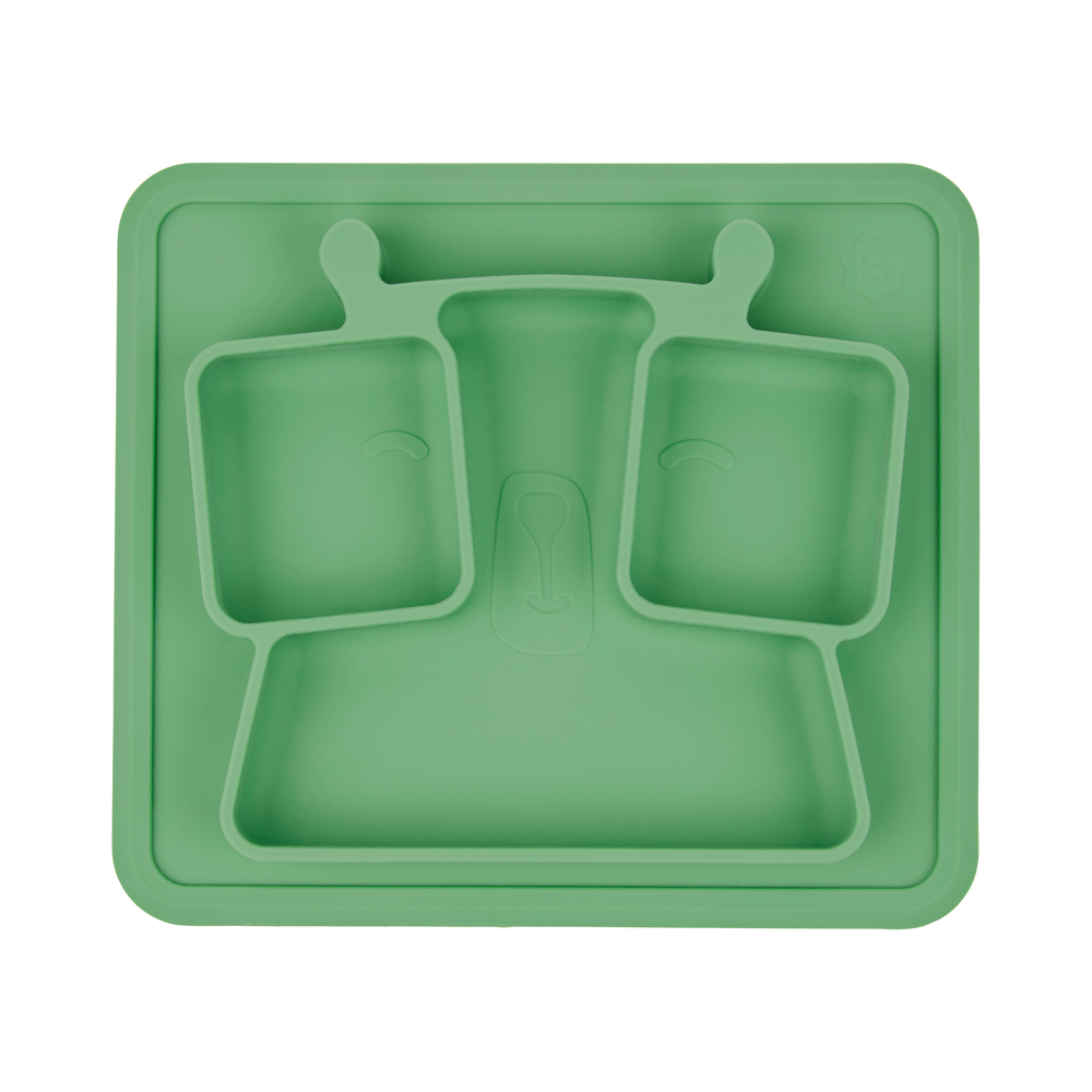 Assiette à compartiments anti-dérapante VERT Badabulle