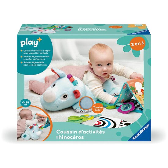 Play+ Coussin d'activités Rhinocéros 0-24 mois Play+ Coussin d'activités Rhinocéros 0-24 mois