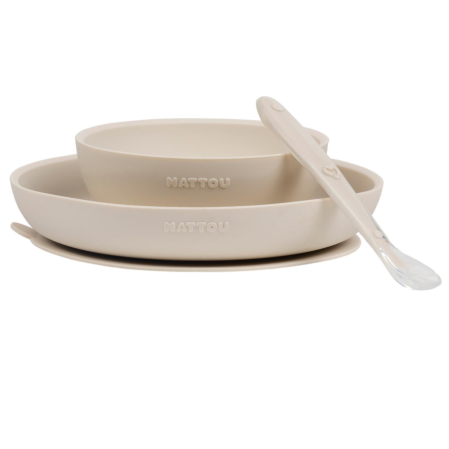 Coffret repas 3 pièces silicone VERT Nattou