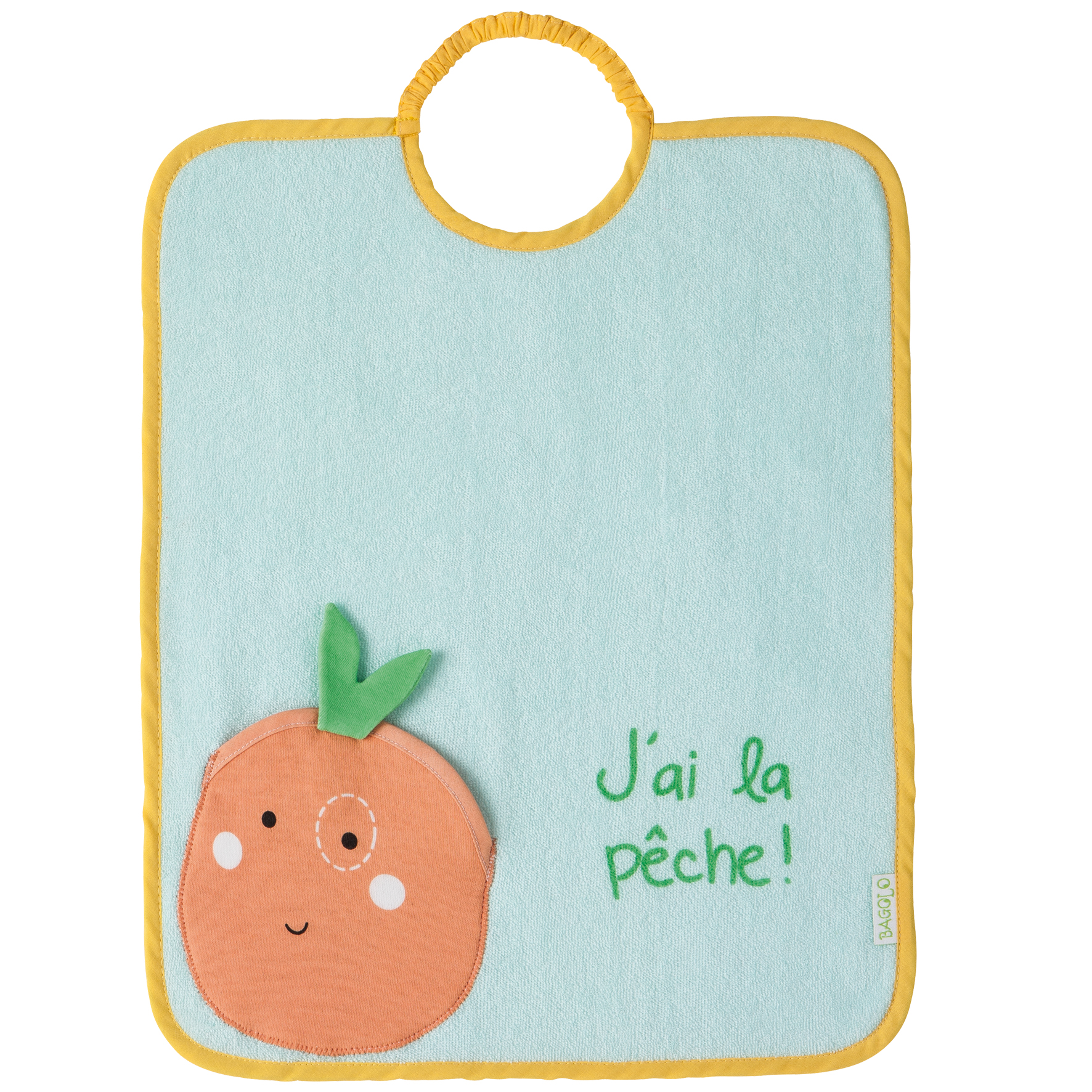 Bavoir 2eme àge bagolo peche poche reversible BLEU BabyCalin
