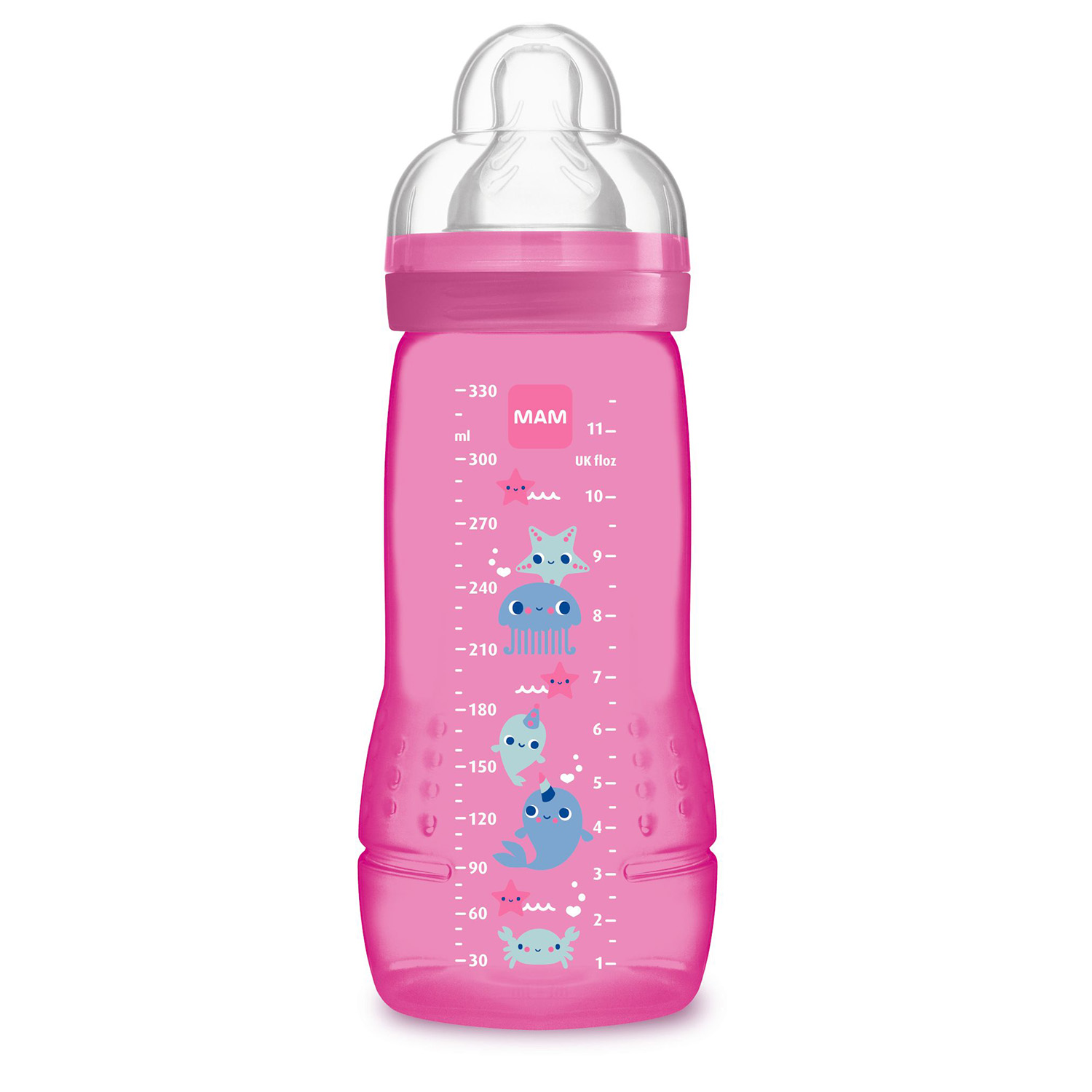 Biberon Easy Active coloré 2ème âge ROSE MAM