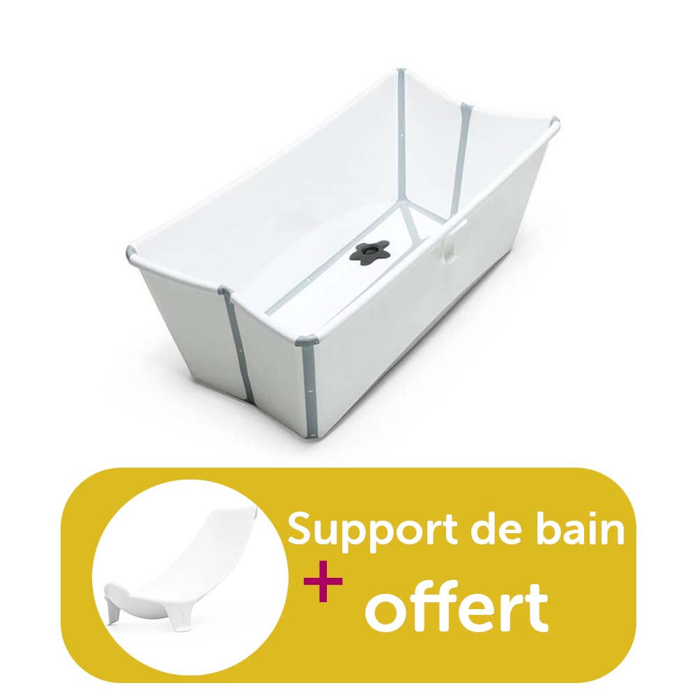 Stokke - Baignoire Flexi Bath Blanc gris achetée = support de bain offert  Stokke