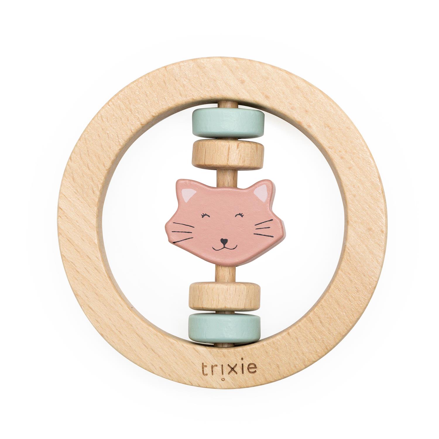 Hochet rond en bois ROSE Trixie