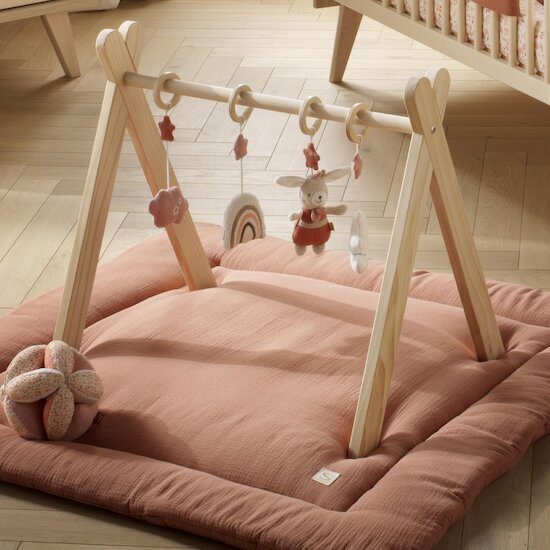 Sauthon Arche d'éveil Petit Coeur Beige Chiné/Rose Poudré  Sauthon Arche d'éveil Petit Coeur Beige Chiné/Rose Poudré