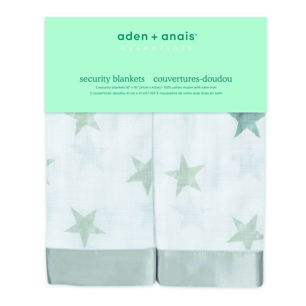 2 couvertures-doudous en mousseline de coton Essentials GRIS Aden et Anais