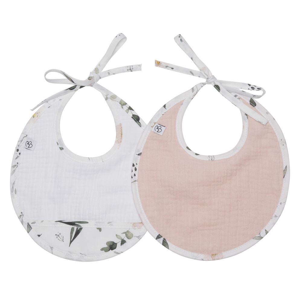 BB & Co - 2 bavoirs naissance en gaze VERT BB&Co