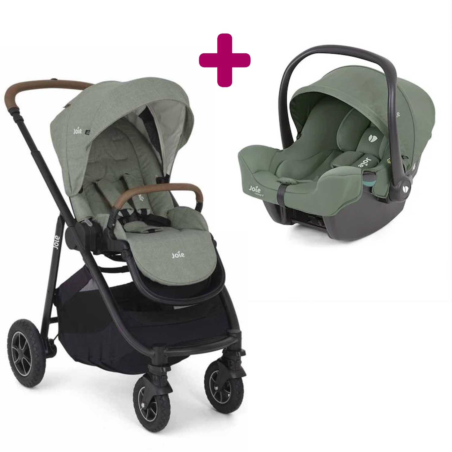 Pack poussette duo Versatrax Laurel + coque I-Snug 2 Laurel Joie