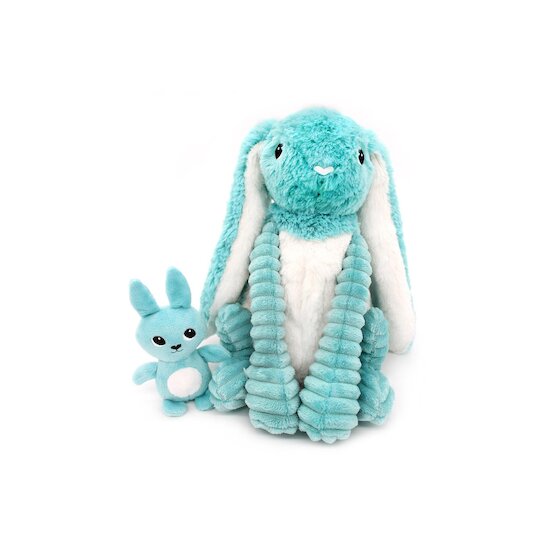 Les Déglingos Peluche Ptipotos Lapin Maman/Bebe Aqua 