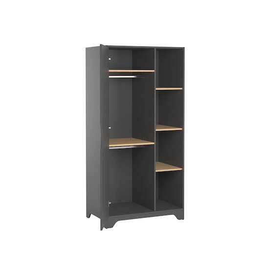 Vox Armoire 1porte Leaf  Graphite/Bois  Vox Armoire 1porte Leaf  Graphite/Bois
