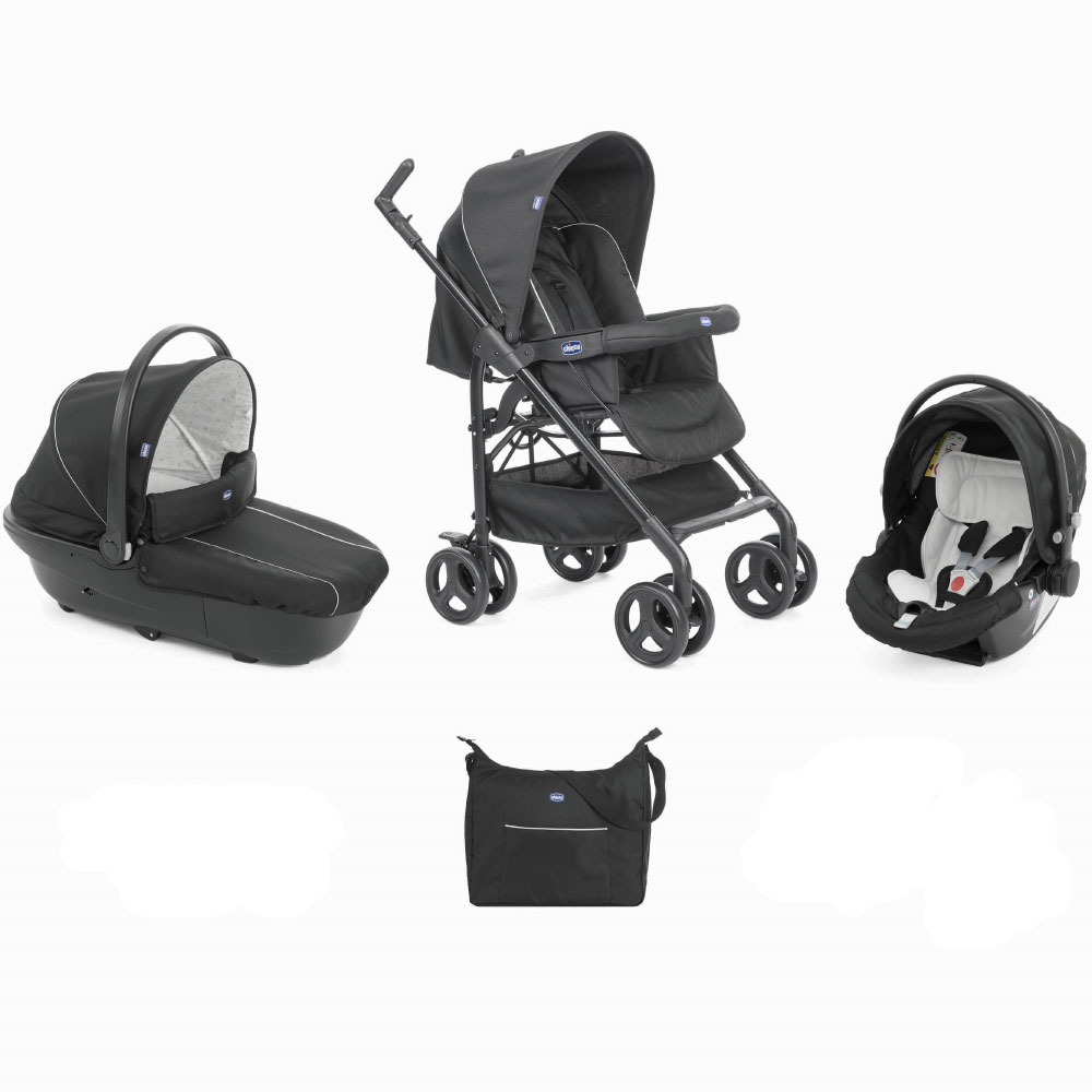 Pack trio poussette Sprint Black NOIR Chicco