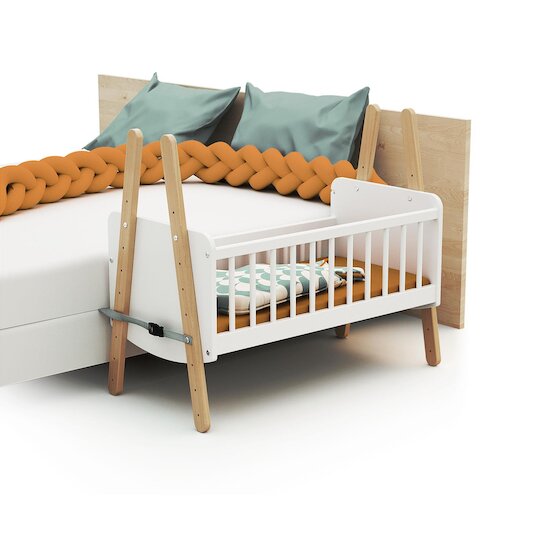 AT4 Berceau cododo en bois Pirate Blanc Hêtre Verni 40x80 cm