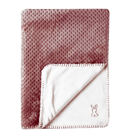 Nattou Lapidou Couverture pineapple Supersoft Aubergine/Blanc 