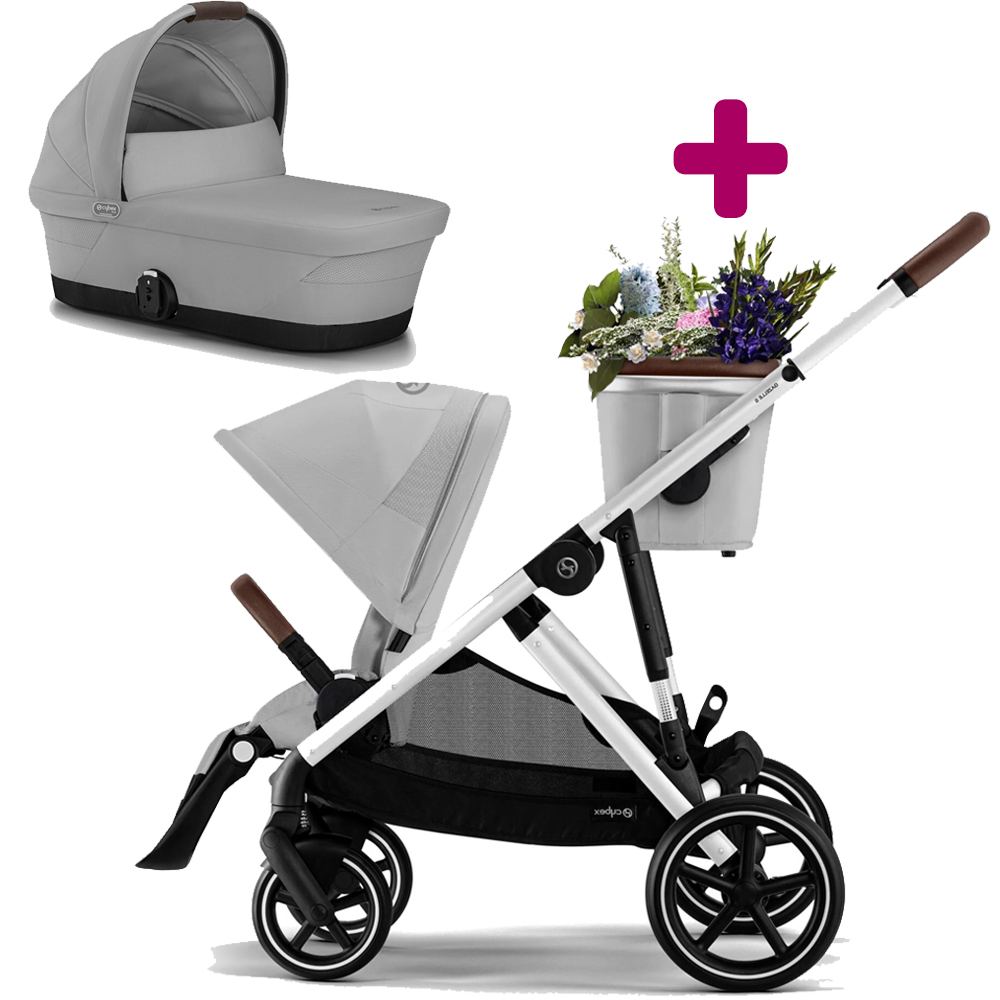 Pack poussette duo Gazelle S 2023 Lava Grey + Nacelle Gazelle S Lava Grey Cybex