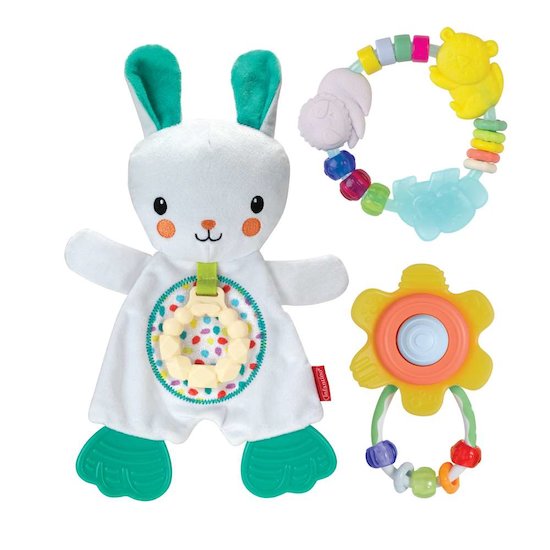 Infantino Coffret naissance Doudou luminescent et jouets de dentition  