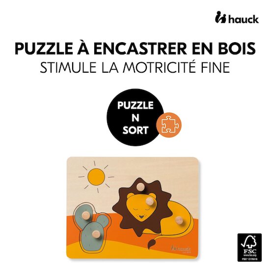 Hauck Puzzle à Encastrement Puzzle N Sort Multicolore 