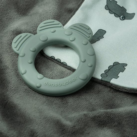 Done by Deer Doudou attache-sucette Croco Vert  Done by Deer Doudou attache-sucette Croco Vert