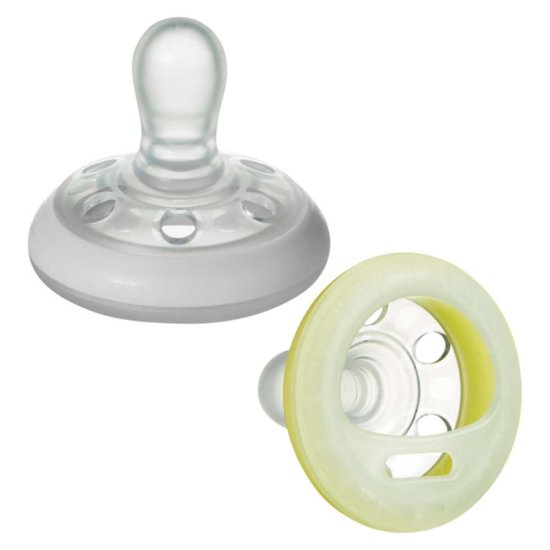 Tommee Tippee 2 Sucettes Closer to Nature forme naturelle Modèle Nuit 0-6 mois