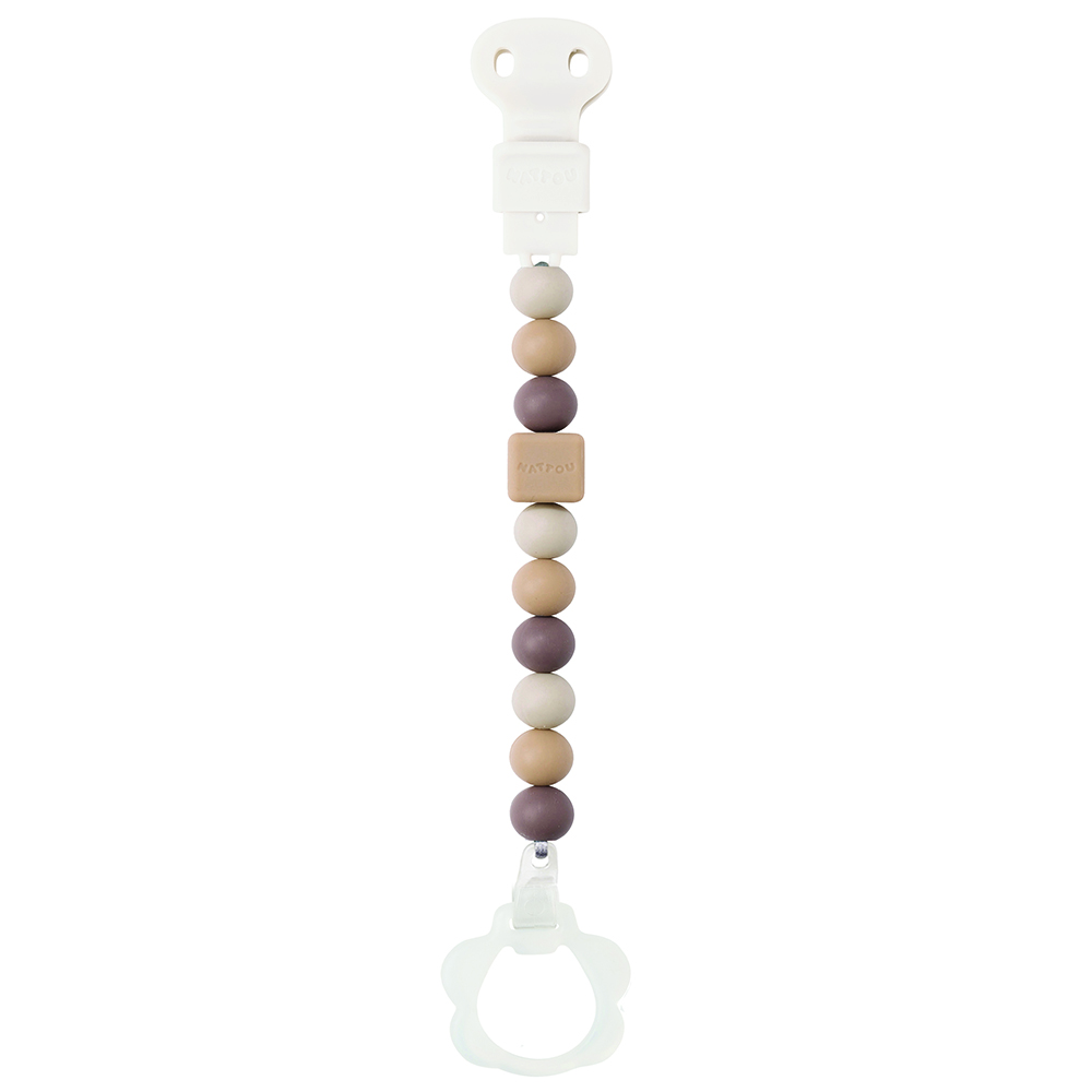 Attache sucette silicone BEIGE Nattou