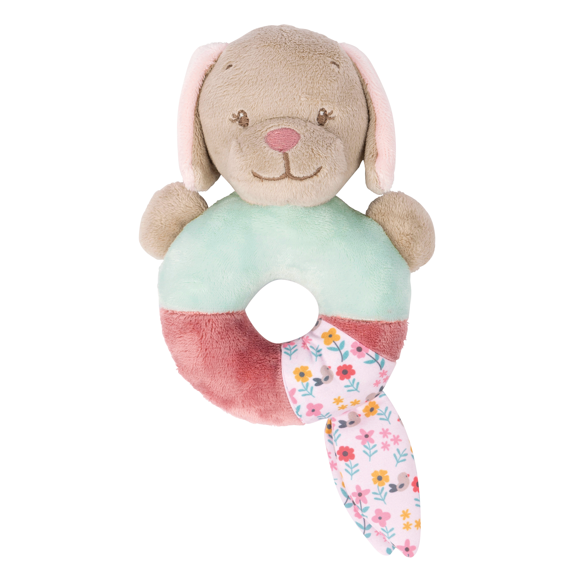 IRIS & LALI Anneau hochet Lali le chien ROSE Nattou