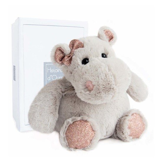 Histoire d'Ours Hippopotame Gris 25 cm