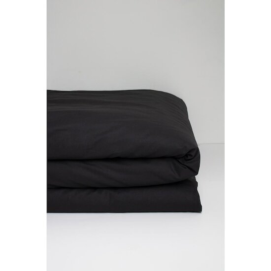 Kadolis Housse de couette bébé unie en coton bio Gris Carbone 100x140 cm