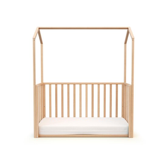 AT4 Lit cabane bébé évolutif en bois Confort Hêtre Verni 