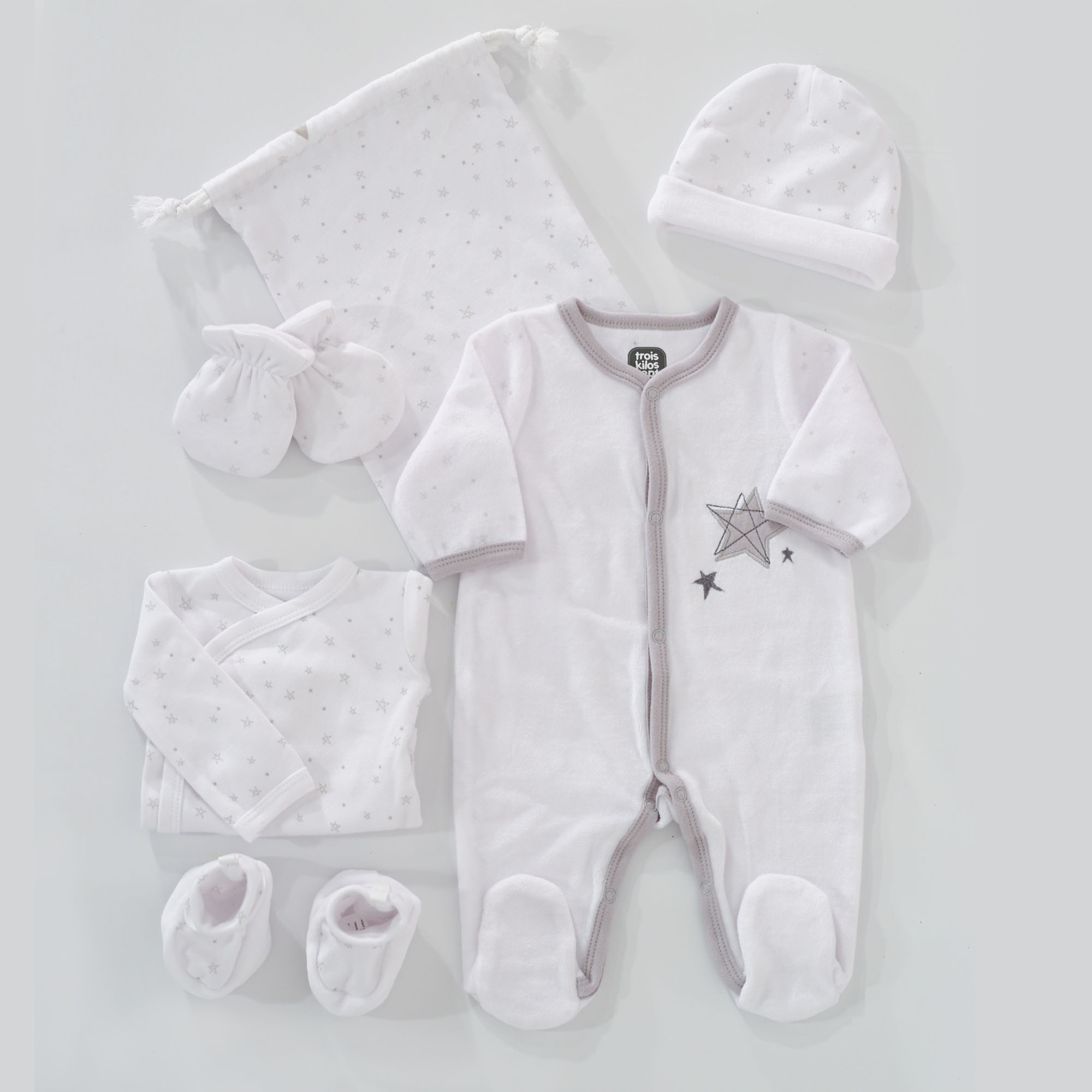 Kits Naissance et Sortie Clinique Bébé 100% Coton