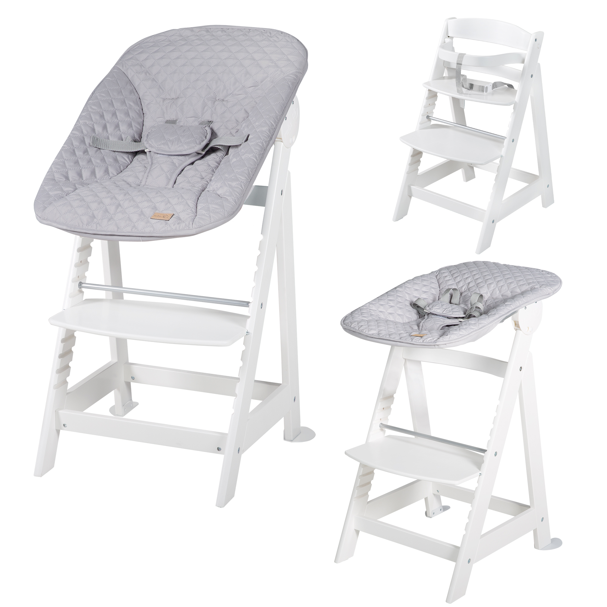 Chaise haute évolutive Born Up Set 2 en 1 naissance BLANC Roba