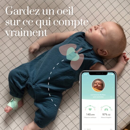Owlet Monitoring Smart Sock Plus Menthe  Owlet Monitoring Smart Sock Plus Menthe