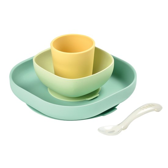 Béaba Coffret repas silicone 4 pièces Jaune 