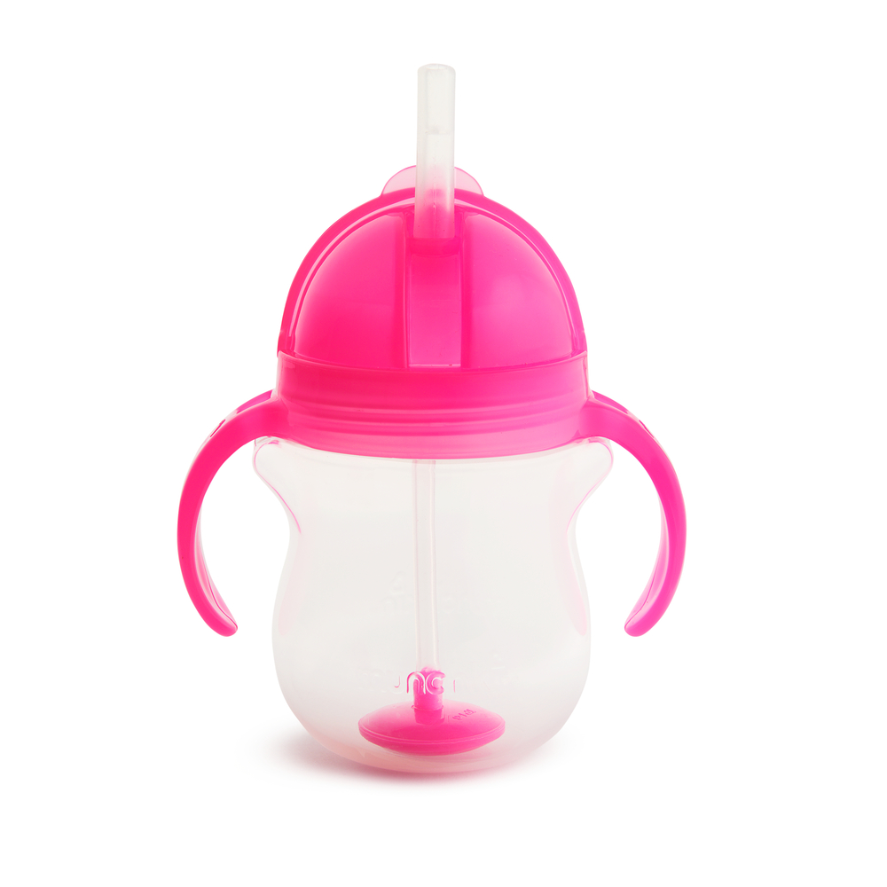 TASSE D'APPRENTISSAGE CLICK LOCK PAILLE LESTEE ROSE Munchkin