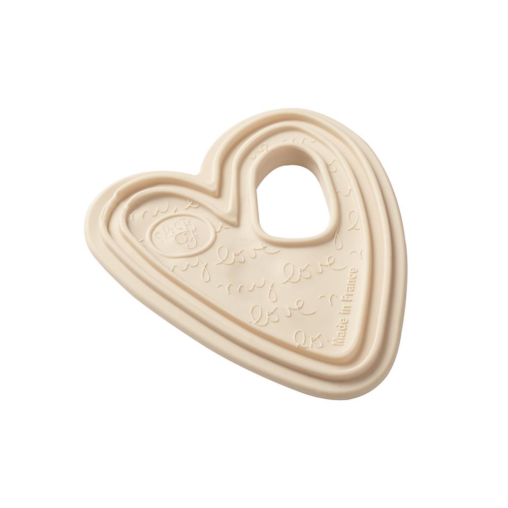 Le Biberon Français - Anneau de dentition cœurs en SEBS BEIGE Le biberon Français